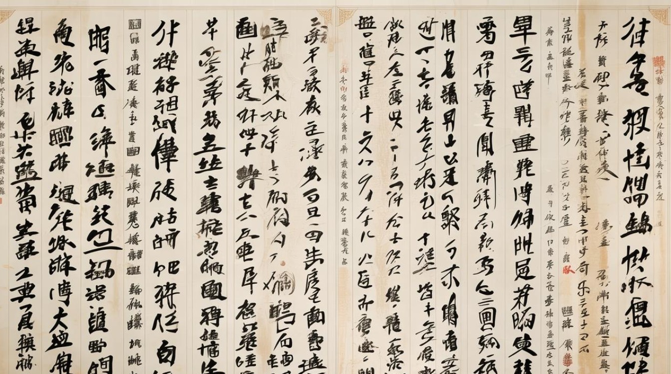 开 书法作品，四尺三开书法作品