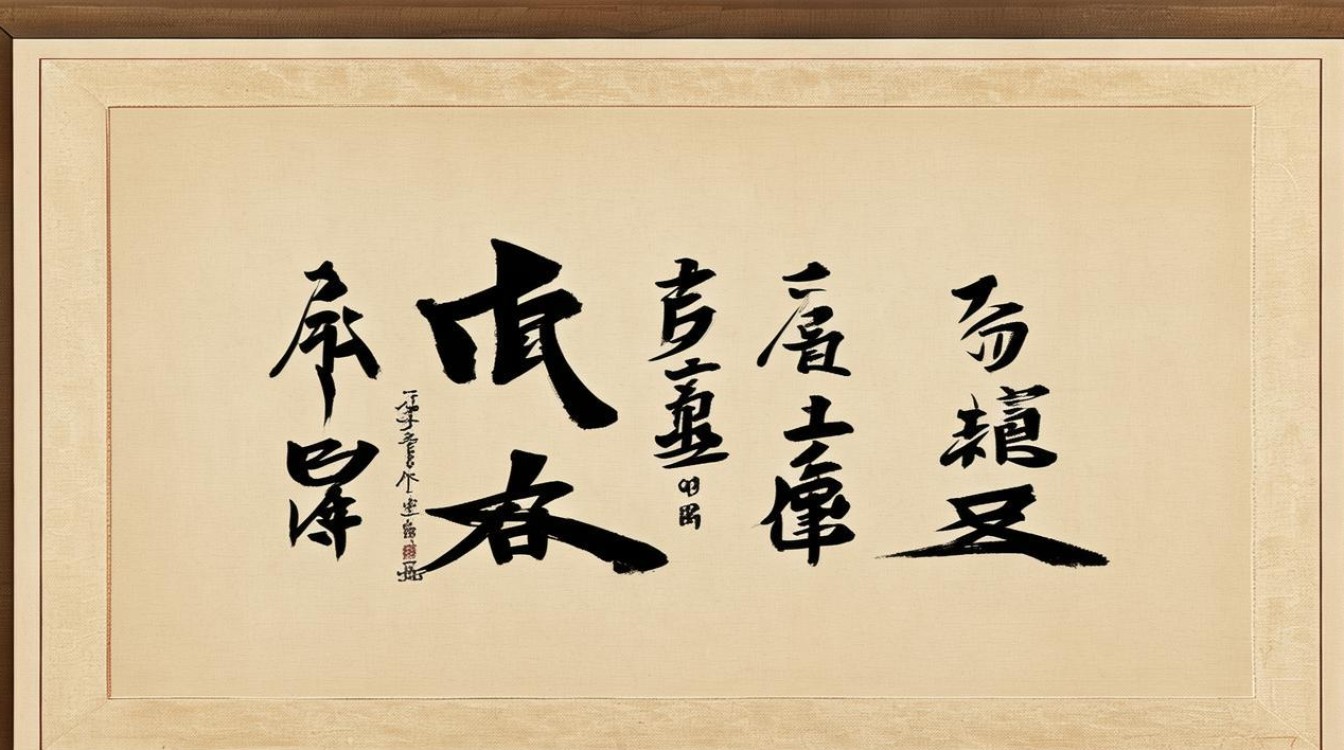 八字横幅书法作品欣赏，八字横批书法