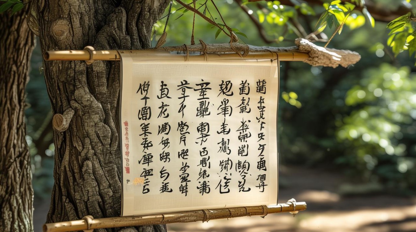 书法作品如何挂在树上，书法作品如何挂在树上图片