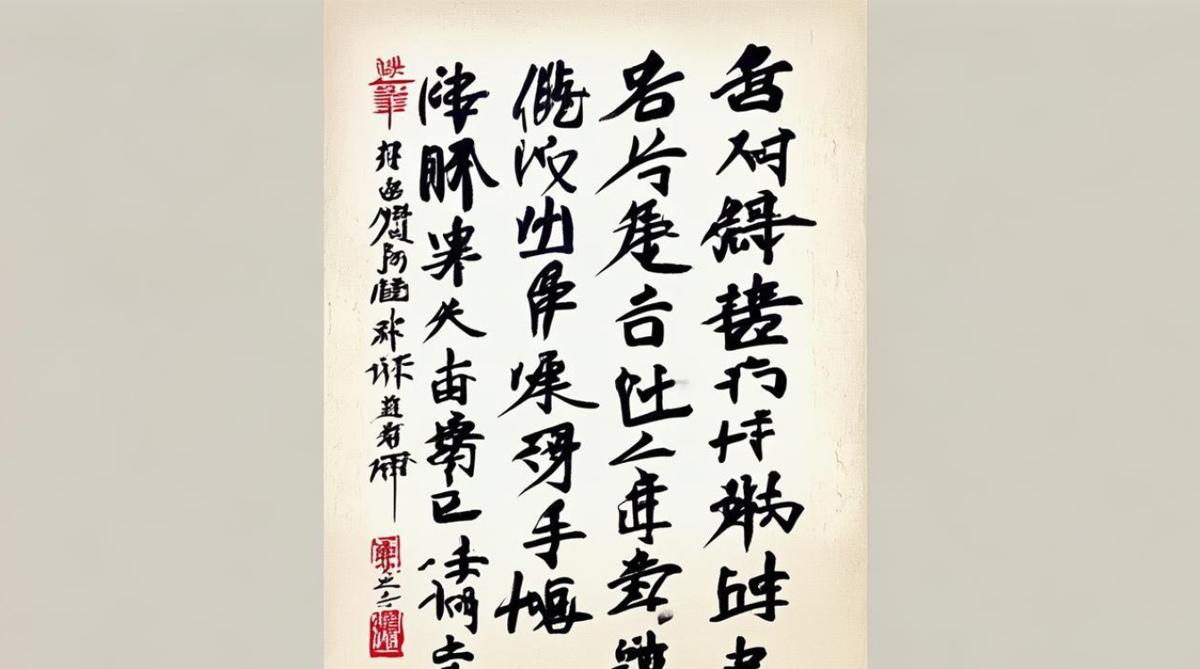 竖式对联书法作品