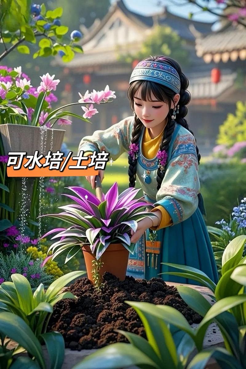 紫吊兰水培转土培怎么换盆？-第1张图片-吾爱花网